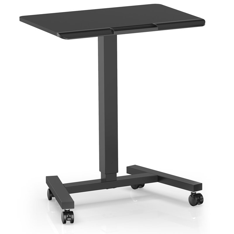 Fitueyes Mobile Laptop Desk Cart Rolling Sit To Stand Adjustable Height